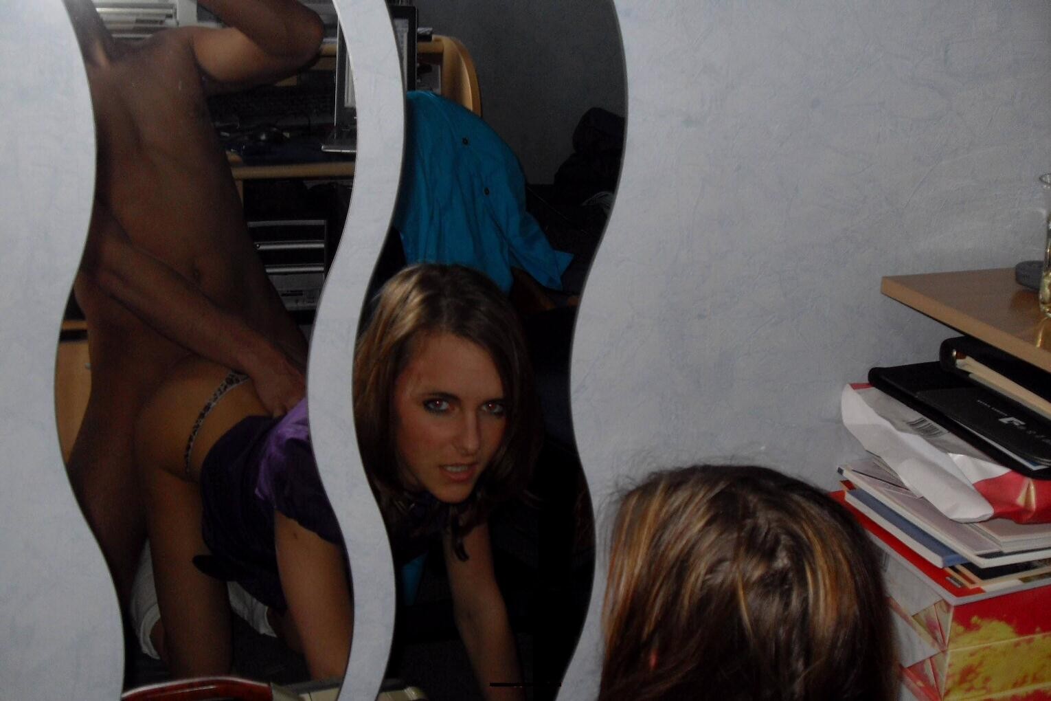 Amateurs having sex in the mirror photo picture
